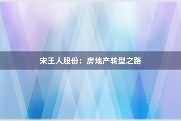 宋王人股份：房地产转型之路